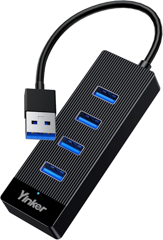 USB 3.0 Hub Ultra-Short Cable 0.5FT, 4 Port USB Dock Extension 5Gbps Data Hub Port Expander for Desktop PC Laptop Mac Windows