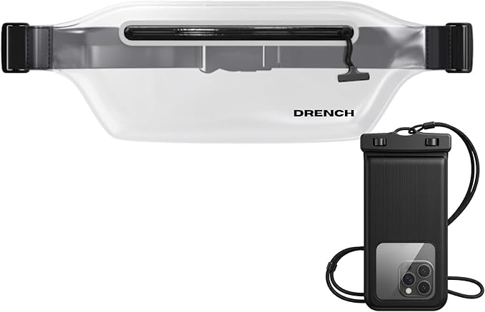 DRENCH 100% Waterproof Clear Bag | Touchscreen Waterproof Fanny Pack Crossbody Phone Case, IPX8 Underwater Pouch for Swimming, Beach, Concerts & Stadium Events | Fits iPhone 15 Pro Max | iPhone
