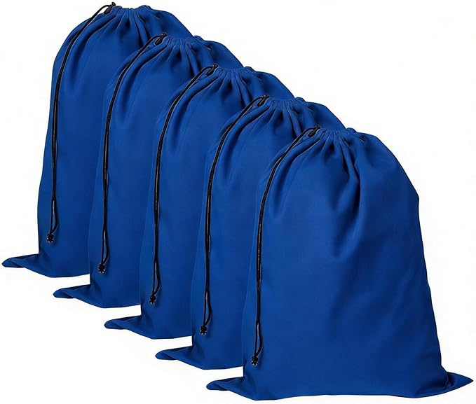 5 Pack Shoe Bags for Travel, Washable Dust Bags for Storage & Packing 17.7" x 13.8" Dustproof Shoe Bags Duster Flannel Shoes Storage with Drawstring Closure for Boots Handbags Shoes & Toys (Blue)