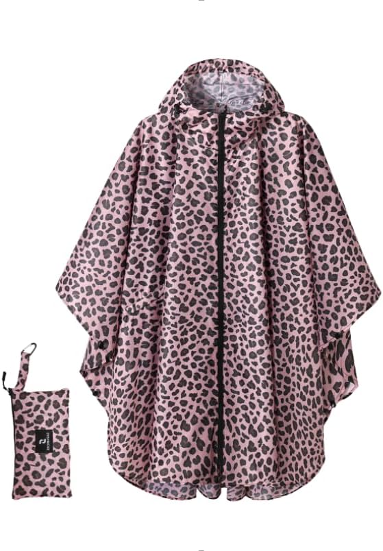 SaphiRose Unisex Rain Poncho Waterproof Raincoat Hooded for Adults Women with Pockets