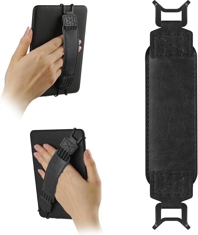 HoYiXi Universal Soft Hand Strap for 6-7 Inch eReader Tablet Compatible with Kobo/Pocketbook/Tolino/Paperwhite/Nook eReader,for 6", 6.8", 7" eReader,High Elasticity Hand Strap for Tablet,Black