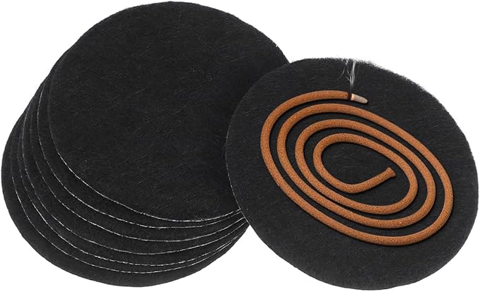 Zerodeko Fireproof Insulation Mat 3.34 Inch Round Heat-Resistant Cotton Pads for Incense Burner Cone Holder Ash Catcher 8-Pack