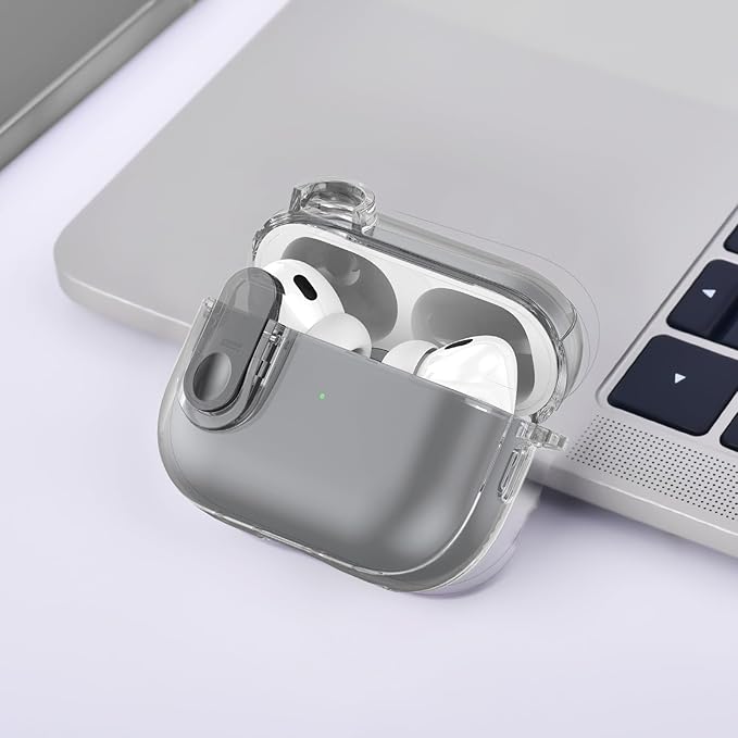 Case for Apple Airpods iPods Pro 3 Cases Cover Clear 2025 Cute Women, VISOOM Cute Air Pods Pro3 Case Clear Transparent Airpods iPods Pro 3rd Gen Protective Cases with Keychain/Lock/Cleaning Kit-Black