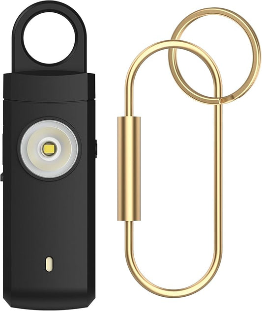 Rechargeable Personal Alarm for Women - Christmas Birthday Gifts for Women, Daughter, College Student, Teen Girl, Elders, Kids, Siren Alarm, Safety Keychain, USB Charging, Black