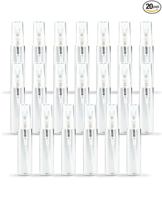 20 Pack Set 10ML Protable Refill Bulk Atomizer Spray Travel Perfume Bottle Hydrating Empty Bottle (Clear-1)