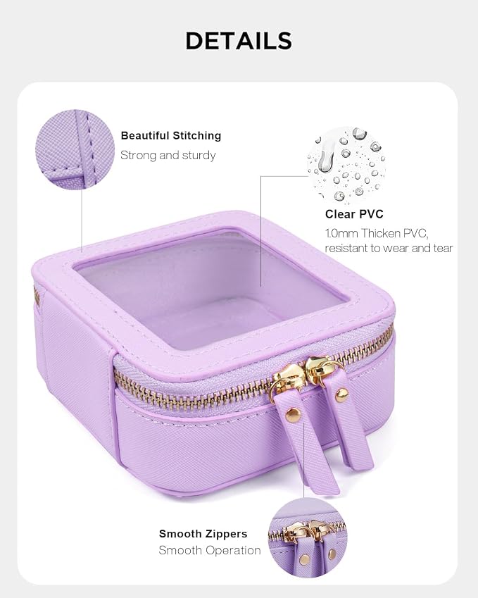 Travel Clear Makeup Bag Set, TSA Approved Cosmetic Bag Case with Zipper Portable Makeup Pouch Toiletry Bag Traveling Cosmetic Organizer Storage Bag Car Organizer Car Essentials