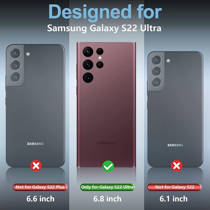 SPIDERCASE Designed for Samsung Galaxy S22 Ultra Case, Waterproof Built-in Screen Protector Full Protection Heavy Duty Shockproof Case, Purple/Clear