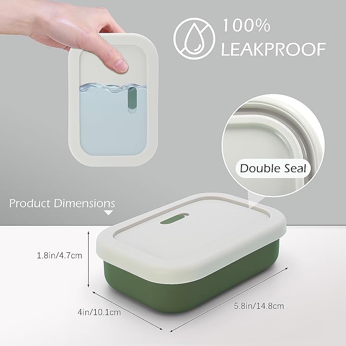 AIDIMMING Large Silicone Travel Soap Case, Leak-Proof Shampoo Bar Holder for Kitsch Shampoo & Conditioner Bar Set, Drain Tray Soap Container for Large Soap Bars, Handmade Soap, Travel Gym Camping