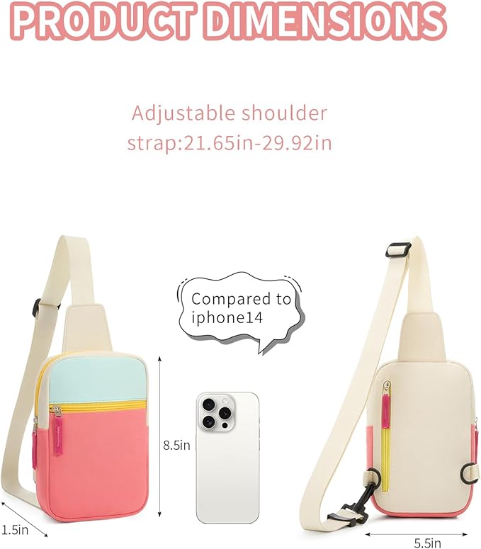 Birthday Gifts for 8 9 10 11 12 Year Old Teens Girls Kids, Fanny Pack Crossbody Bag Sling Belt Bags Purse, Dorm Travel Essentials for Girls Fashion, Preppy Tween Teen Girl Gift Trendy Stuff