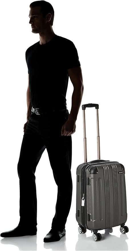 Rockland London Hardside Spinner Wheel Luggage, Carry-On 20", Grey