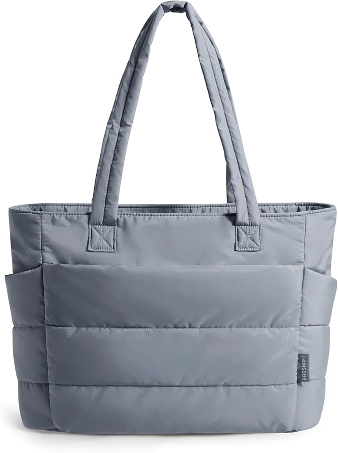 BAGSMART Tote Bag for Women, Lightweight Puffy Tote Bag with Compartments Shoulder Bag Handbag for Travel, Work, Gym | Lightweight
