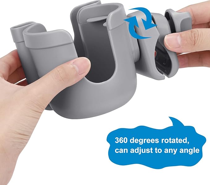 Accmor Stroller Cup Holder with Phone Holder, Bike Cup Holder, Universal Cup Holder for Uppababy Nuna Doona Strollers, 2-in-1 Cup Holder for Walker, Wheelchair, Scooter