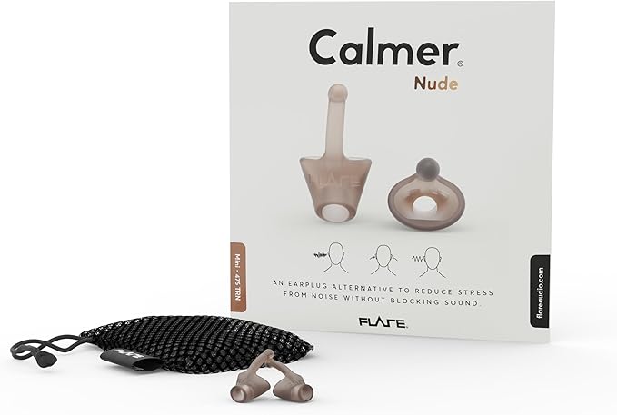 Flare Audio Calmer | Noise Reducing Ear Plugs Alternative | Silicone Reusable Ear Plugs for Noise Sensitivity, Focus and Travel | Ear Plugs for Noise Reduction (mini, Medium Dark)