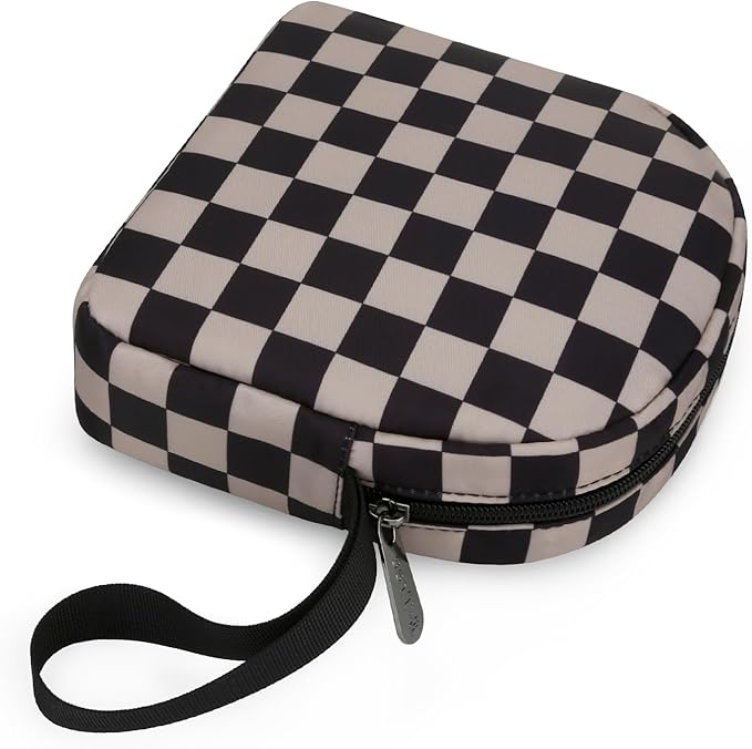 E-Tree Soft Headphone Case Bag for JBL Tune 510BT/520BT/500BT/720BT/Sony WH-CH520/510/720/710/BERIBES/SoundCore Q20/30/TOZO/KVIDIO/JLab/Bose, Travel Electronic Accessories Organizer (Checkered-Brown)