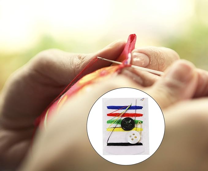 Shapenty Small Simple Handy Travel Sewing Kits Thread Repair Emergency Kit with with Needles, Threads, Button, Safety Pin for Gift Home Hotel Amenities Necessities (50)