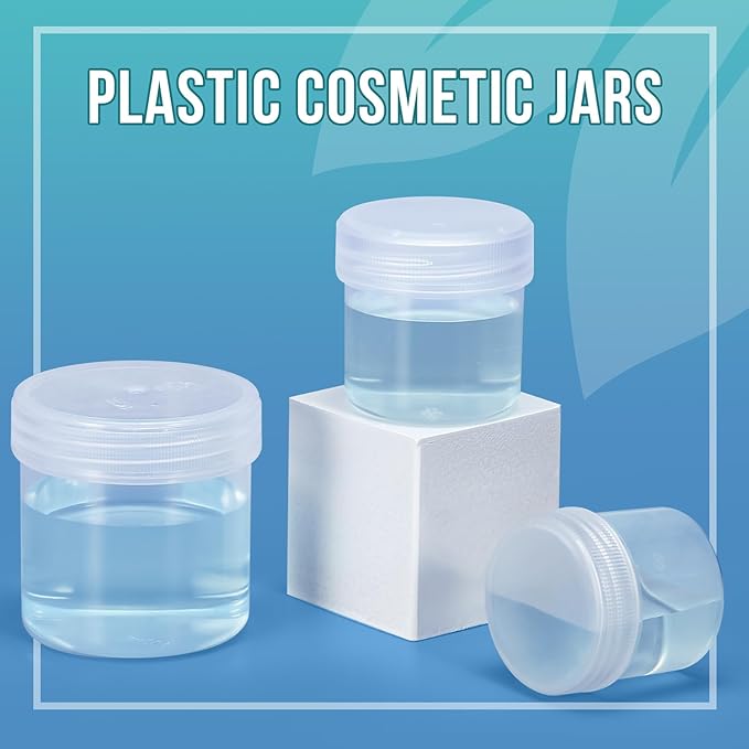 DEMORA Small Travel Containers Plastic Jars with Lids for Creams, Refillable TSA Approved Travel Size Containers for Lotion Makeup Cosmetic Toiletries Ointments, PP, BPA Free (Clear, 3.4 oz, 6 Pcs)