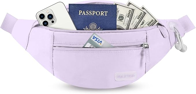 MAXTOP Large Crossbody Fanny Pack with 4-Zipper Pockets,Gifts for Enjoy Sports Festival Workout Traveling Running Casual Hands-Free Wallets Waist Pack Phone Bag Carrying All Phones