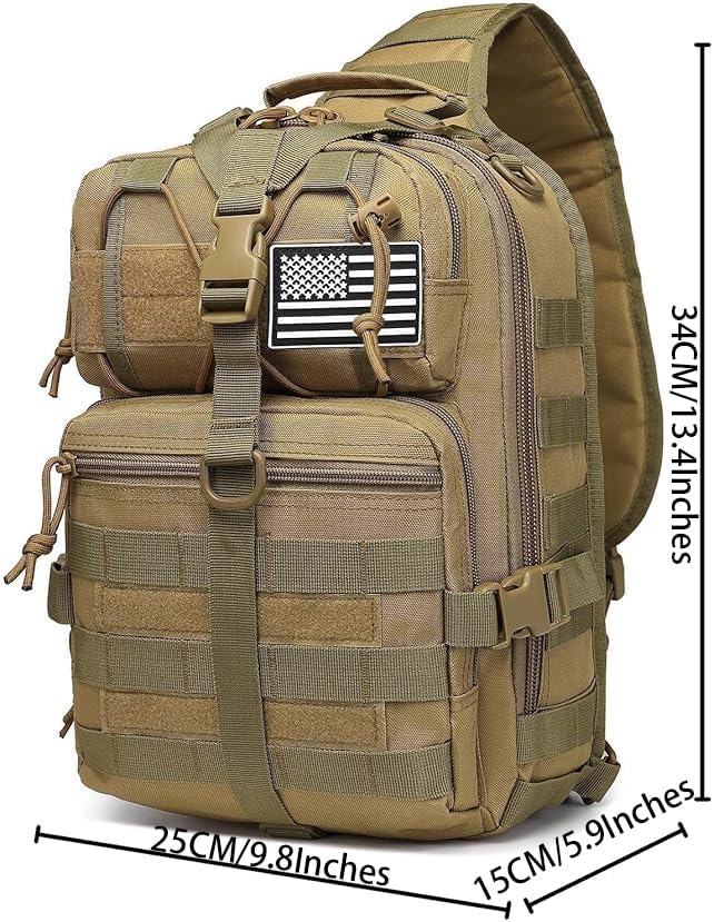 Tactical Sling Pack Big Crossbody Backpack Over Shoulder Bag Military for Men Hiking Outdoor Sport Gym