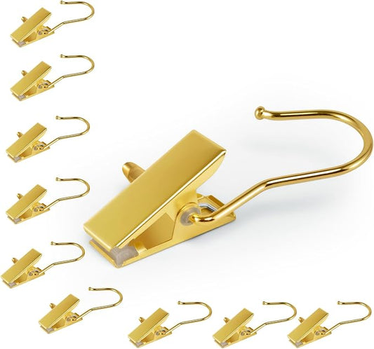 10Pcs Gold Boot Clips for Hanging, Single Clip Hangers, Laundry Hooks, Hat Clips for Hanging, Clothes Clip for Hanging Clothes, Premium Clothes Pins