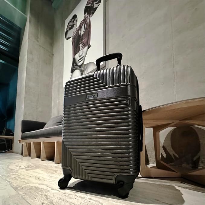 InUSA RESILIENCE Luggage with Spinner Wheels | Durable Lightweight Hardside Suitcase, Spacious Travel Bag with Handle and Trolley | 28-Inch Large Checked Luggage | Charcoal