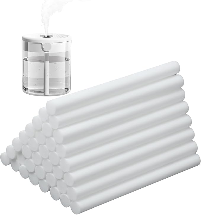 50 Pcs Humidifier Stick Filter Refill, Travel Air Diffuser Pure Wick, Mini Humidifier Filters Sticks Car Filters Replacement Wicks for Small Portable Humidifier Diffuser in Office Bedroom Home