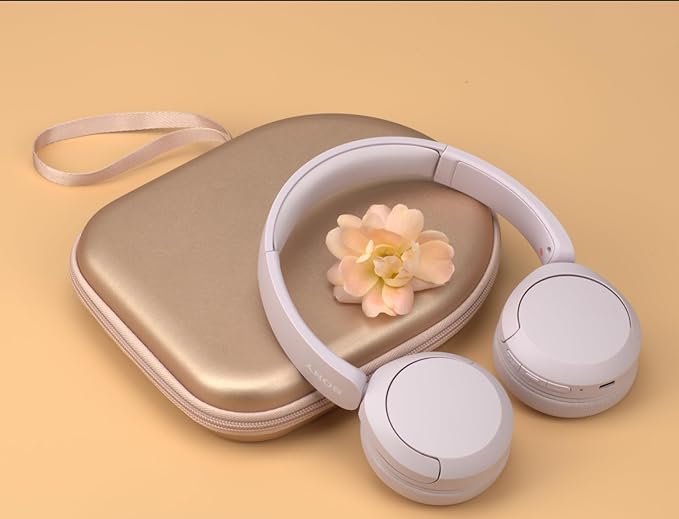 Ginsco Case Compatible with JBL Tune 510BT/520BT/500BT with Sony WH-CH520/510, Ultra-Slim Hard Shell Waterproof Headphone Case for On Ear Headphones (Rose Gold)
