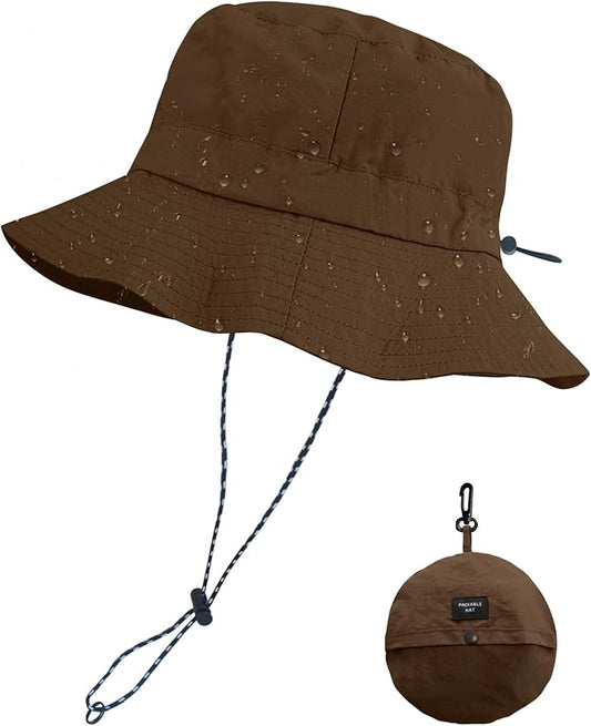 PFFY Packable Sun Bucket Hat for Men Women Outdoor UV Protection Sun Hats Waterproof Lightweight Hiking Outdoor Cap