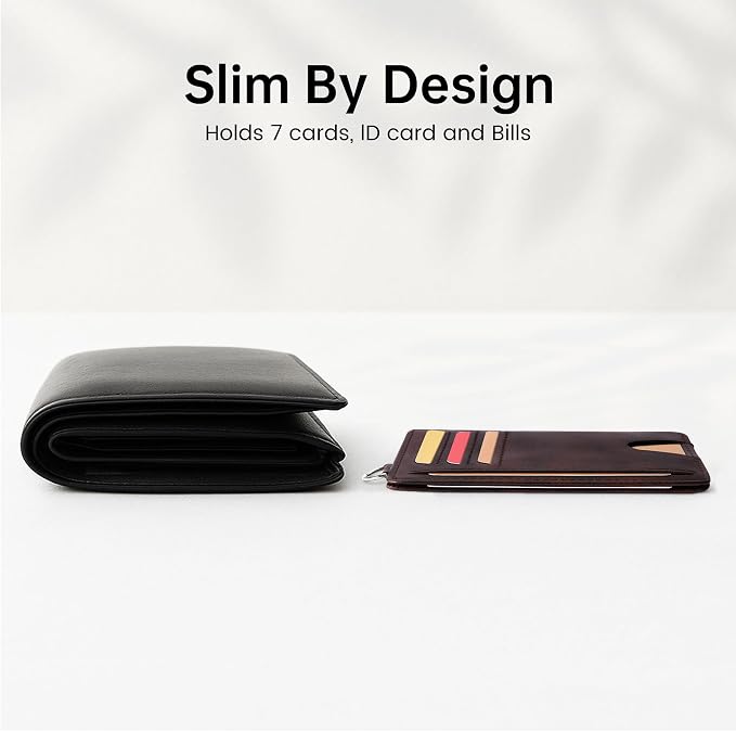 Mayski Slim Wallet, Credit Card Holder for Women, Minimalist Front Pocket RFID Blocking Card Cases, Small Wallet Women Men(MF Brown)