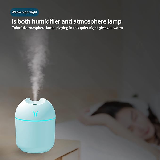 Small Humidifier, Super Quiet,7 Color Nightlight,2 Mist Modes,Auto Shut-Off Portable Mini Humidifier,USB Charging,Easy to Clean & Fill Room Humidifier for Car Home Desktop Office