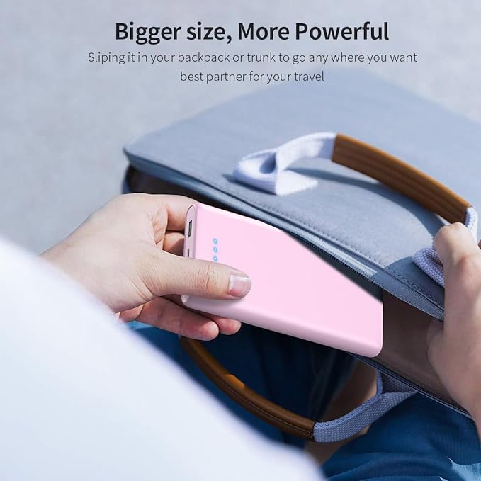 Portable Charger Power Bank 25,800mAh,Ultra-High Capacity Fast Phone Charging with Intelligent Smart IC,2 USB Port External Cell Phone Battery Pack Compatible with iPhone 17 16 15,Samsung,Android-Pink