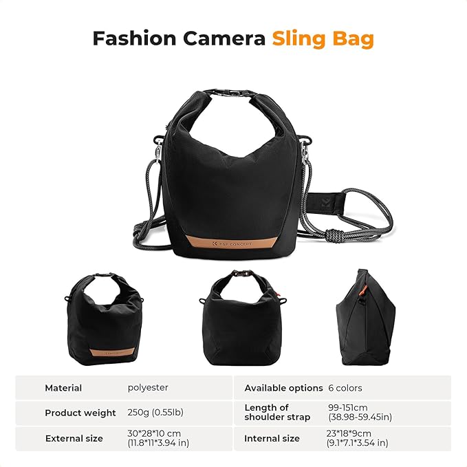 K&F CONCEPT Camera Sling Bag Small Camera Compact Case, Cute Soft Camera Pouch Handbag for Urban Street Photography