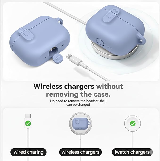 for Airpods 4th Case Cover,Come with Cleaner Kit,Soft Skin Silicone Case Cover with Keychain,Full Protective Case for Men and Women,Compatible with AirPods 4th Generation Case,Magnetic Lilac