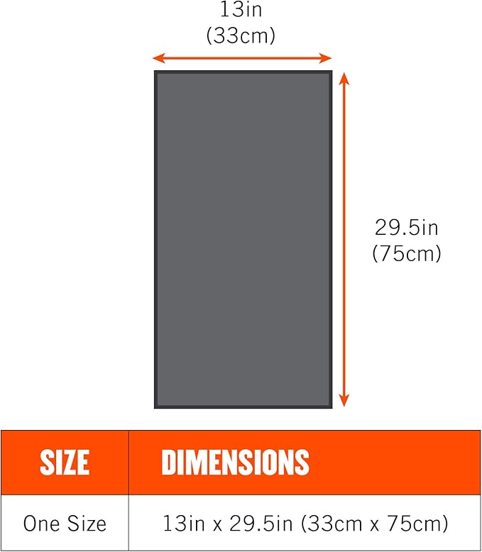 Ergodyne Chill Its 6602 Cooling Towel, Long Lasting Cooling Relief, Gray 29.50" x 13.00"