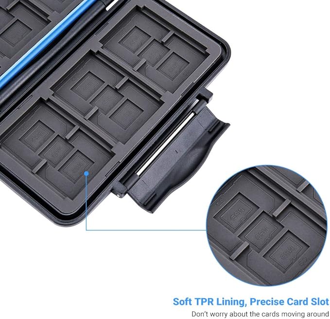 36 Slots SD Card Case Micro SD Card Case CF Card Holder Memory Card Holder Storage for 18 Micro SD Card, 12 SD SDXC SDHC Card, 6 CF Card