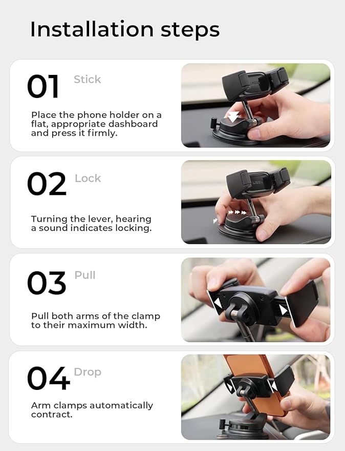 LISEN Suction Phone Mount for Car, [Ultra Suction & 95% Cases Friendly] Car Phone Holder Mount Vacuum Dashboard Phone Holder, Car Cell Phone Holder for iPhone 17 16 15 14 Pro Max Air Galaxy S26 S25