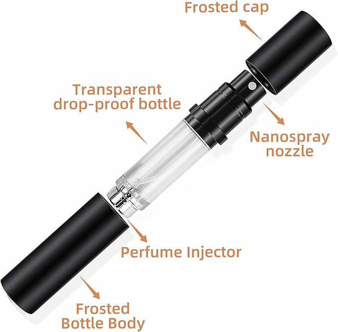 AA01BK Perfume Refillable Bottle 10ml Bottom Refill Portable Purse Atomizer, Cologne Travel Perfume Spray Bottle for Outgoing and Traveling(black)