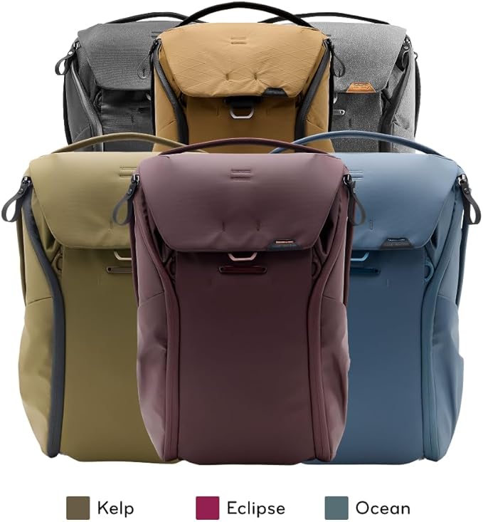 Peak Design Everyday Backpack 20L, Kelp, MagLatch Top, Dual Side Access, FlexFold Dividers, Fits 15" Laptop, For Camera Carry, Daily Commutes or Travel, Versatile Backpack for Men and Women