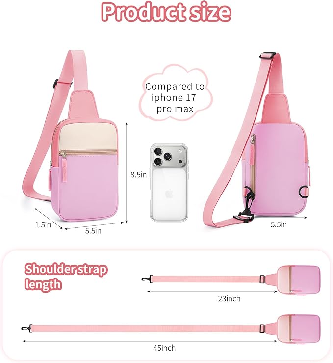 Birthday Gifts for 8 9 10 11 12 Year Old Teens Girls Kids, Fanny Pack Crossbody Bag Sling Belt Bags Purse, Dorm Travel Essentials for Girls Fashion, Preppy Tween Teen Girl Gift Trendy Stuff