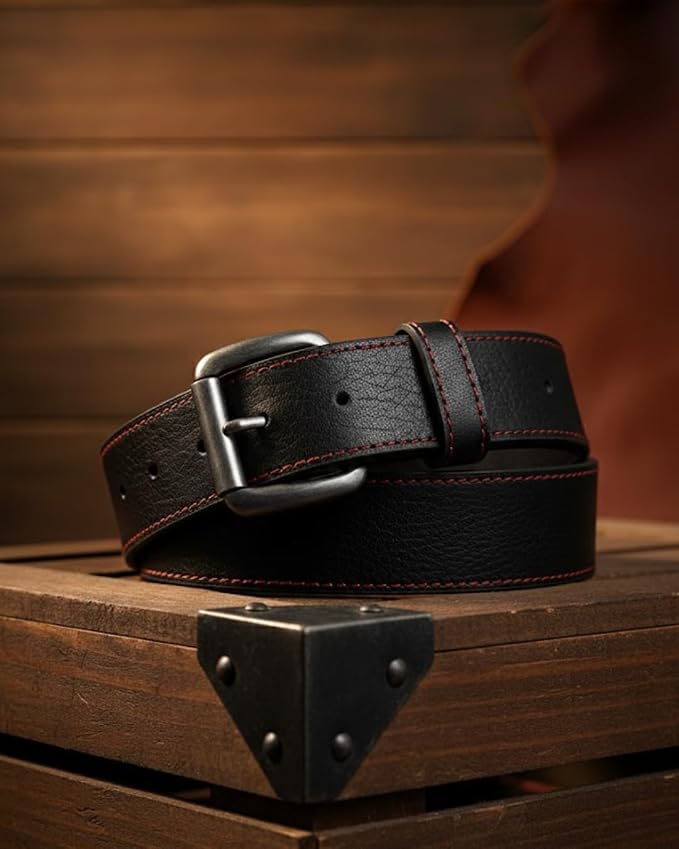 First Mfg Co - Mens Premium Leather Belt With Removable Buckle And Hidden Zipper Money Belt Daily Wear For Pants Perfect Fit