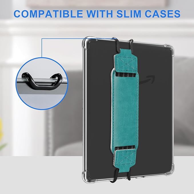 HoYiXi Universal Soft Hand Strap for 6-7 Inch eReader Tablet Compatible with Kobo/Pocketbook/Tolino/Paperwhite/Nook eReader,for 6", 6.8", 7" eReader,High Elasticity Hand Strap for Tablet,Cyan