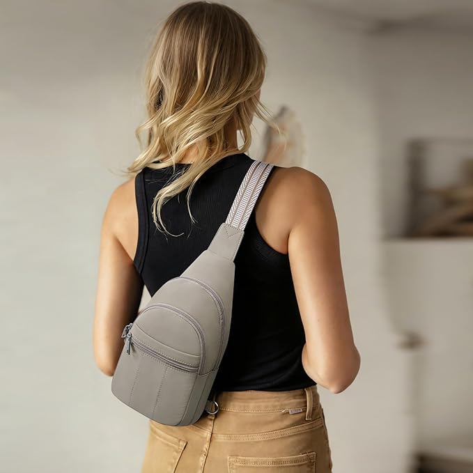 Small Sling Bag for Women, Puffer Crossbody Bag Anti Theft Travel RFID Purses Fanny Packs for Travel Hiking