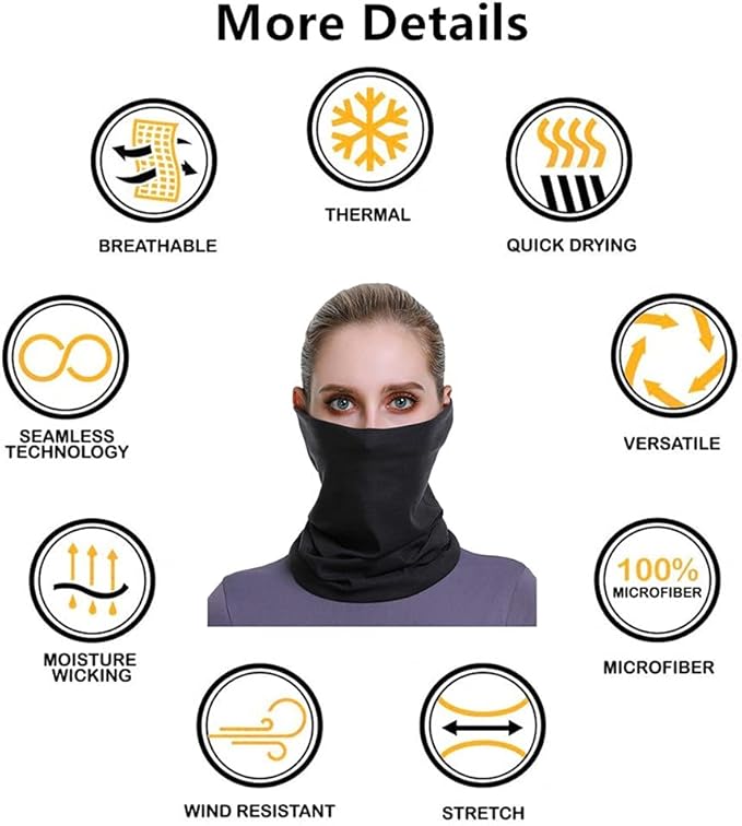 VANCROWN Headband Neck Gaiter Head Wrap Headwear Face Mask Magic Scarf Bandana for Men and Women