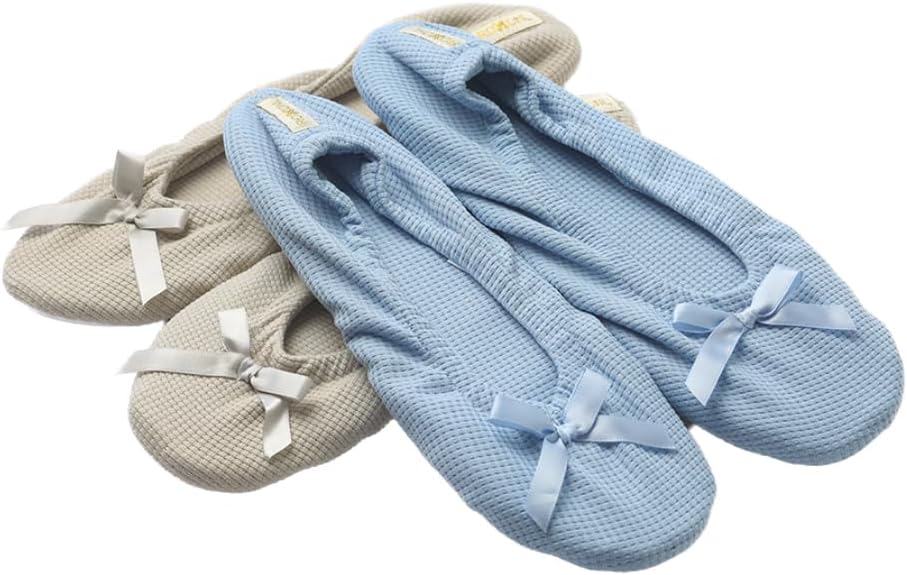 Women's Terry Classic Cotton & Velour Ballerina Slippers (Pack of 2)
