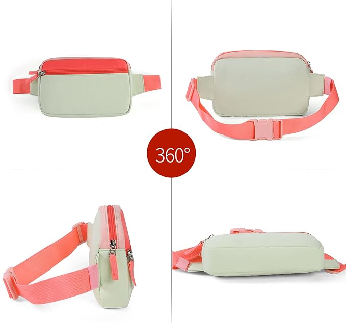 Fanny Pack Birthday Graduation Gifts for 7 8 9 10 11 12 13 Year Old Teen Girls Her Kids, Preppy Cute Trendy Stuff Colorblock Crossbody Bag Adjustable Belt Bags for Travel Essentials