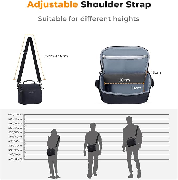 K&F CONCEPT Camera Sling Bag Small Crossbody Camera Case DSLR/SLR/Cute Compact Shoulder Photography Bags for Photographers