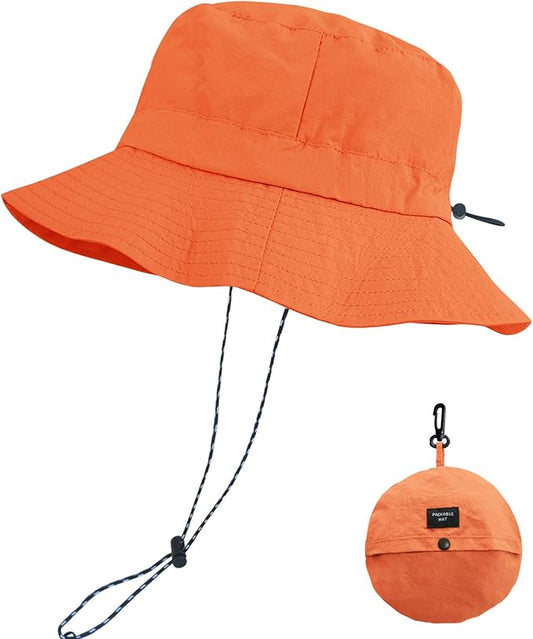 PFFY Packable Sun Bucket Hat for Men Women Outdoor UV Protection Sun Hats Waterproof Lightweight Hiking Outdoor Cap