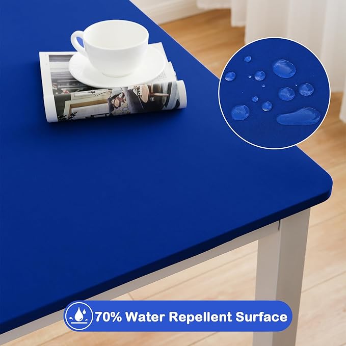 Wolkemer 2 Pack Blue Fitted Tablecloth 20x30 Inch Rectangle Elastic Edges Table Cloth, Spandex Stretch Table Cover with Machine Washable Fabric for Wedding Party Picnic Dining Indoor Outdoor