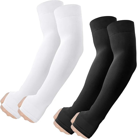 ROXUN Arm Sleeves with Thumb Hole, Cooling UV Sun Protection Compression Tattoo Cover Up for Men/Women