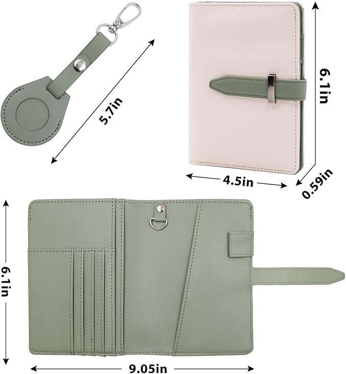 Passport wallets, Mulit-purpose RFID Blocking Passport Holder AirTag Wallet, Travel Wallet（Cream white）