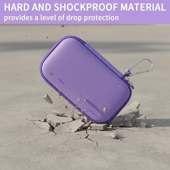 USB Flash Drive Organizer Case – Hard Shell Holder for 8 Thumb Drives & SD/Memory Cards – for SanDisk for Samsung - Storage for Students, Photographers & IT Pros– Travel & Office Use – Bag Only-Purple